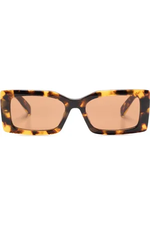 Stella McCartney Tortoiseshell-effect rectangle-frame sunglasses