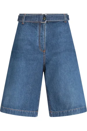 Etro Logo-embroidered denim bermuda shorts