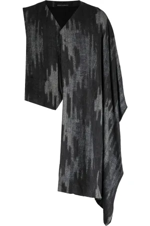 YOHJI YAMAMOTO Graphic-print textured asymmetric vest