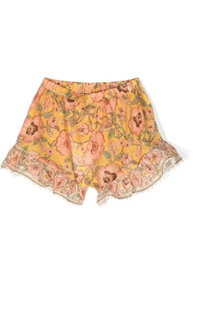 ZIMMERMANN Junie floral-print ruffle-trim shorts