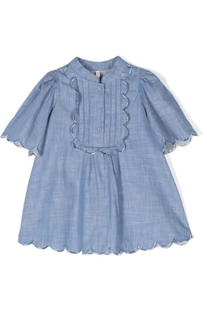 ZIMMERMANN Junie scallop-trim chambray dress