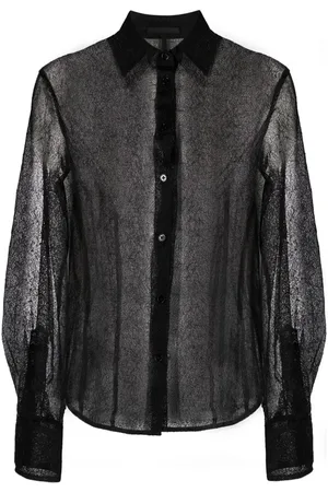 Helmut Lang Semi-sheer mesh-design shirt
