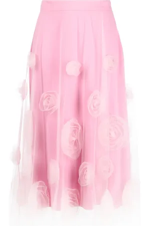 Viktor & Rolf Floral-appliqué tulle midi skirt