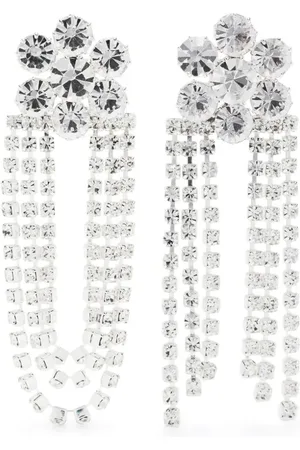 MAGDA BUTRYM Asymmetrical crystal-drop dangle earrings