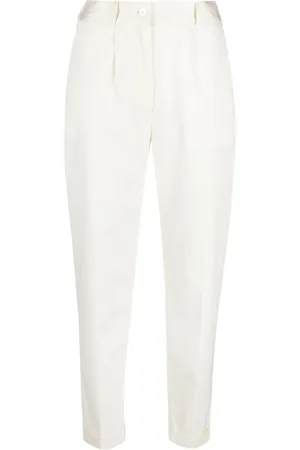Kiton High-waisted tapered twill trousers