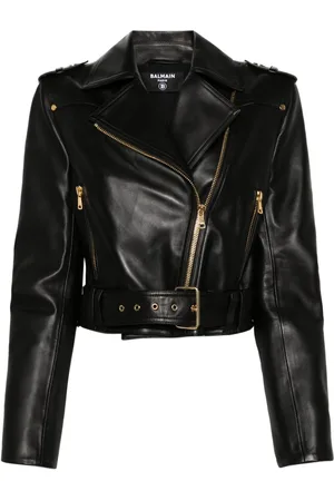 Balmain Notched-lapels leather jacket