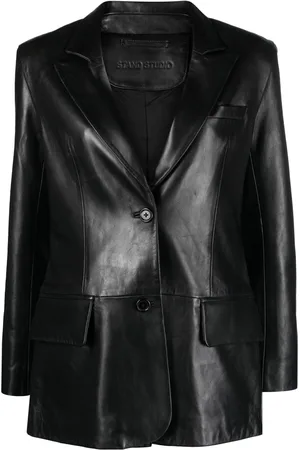 Stand Studio Iggy leather single-breasted blazer