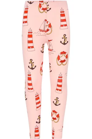 Mini Rodini Lighthouse-print elasticated-waist leggings