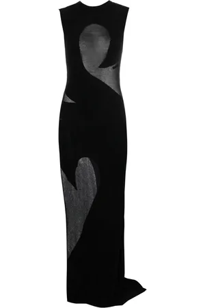 The Attico Sheer-panelled maxi dress
