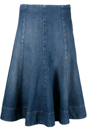 Khaite The Lennox denim midi skirt