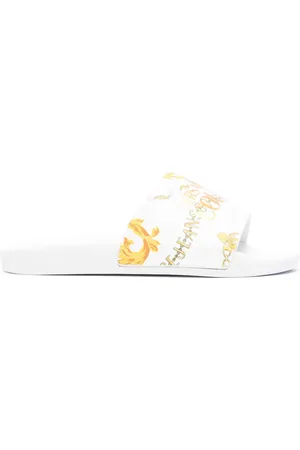 VERSACE Logo-print open-toe slides