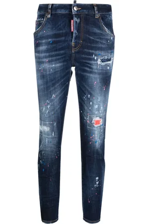 Dsquared2 Paint splatter distressed skinny jeans