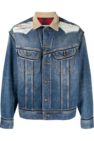 Maison Margiela X Pendleton distressed denim jacket