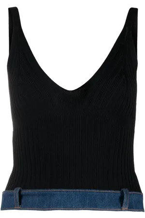 Moschino Logo-patch ribbed crop top