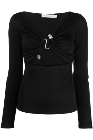CHRISTOPHER ESBER Callisto embellished ribbed-knit top
