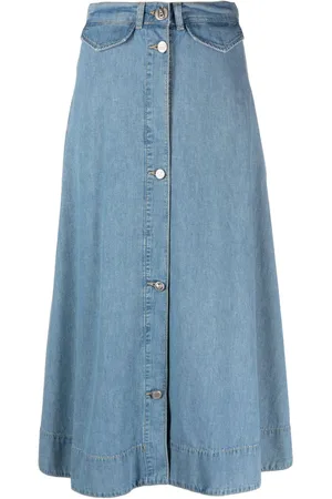 Moschino A-line buttoned denim skirt