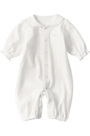 Familiar Peter pan-collar embroidered romper