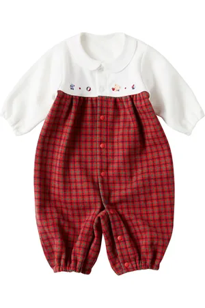 Familiar Gingham-check cotton romper