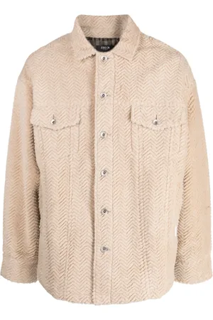 FIVE CM Herringbone textured-finish shirt jacket