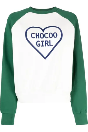Chocoolate Heart-print cotton sweatshirt
