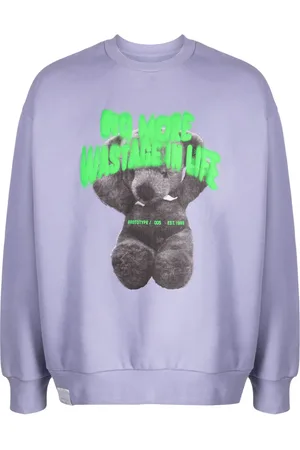 Izzue Teddy bear-print jersey-texture sweatshirt
