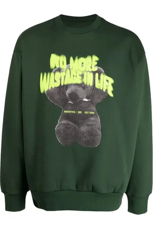 Izzue Teddy bear-print jersey-texture sweatshirt