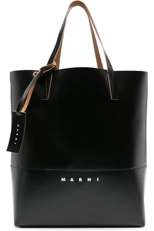 Marni Tribeca logo-print faux-leather tote bag