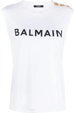 Balmain Logo-print cotton tank top