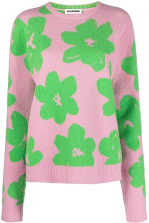 Jil Sander Floral-intarsia wool blend jumper