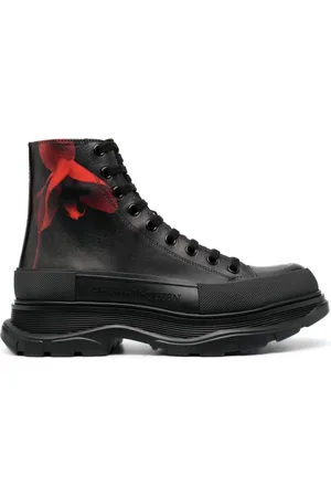 Alexander McQueen Logo-debossed leather boots