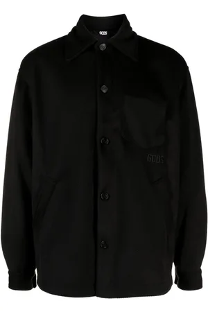 GCDS Logo-embroidered overshirt