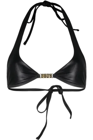GCDS Logo-plaque halterneck bikini top