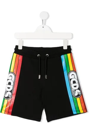 GCDS Logo-tape cotton shorts