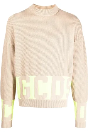 GCDS Logo-lettering rib-knit jumper