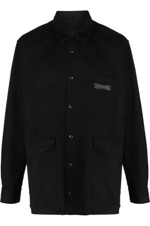 GCDS Logo-patch cotton shirt