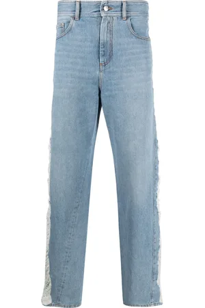 GCDS Ripped high-rise straight-leg jeans
