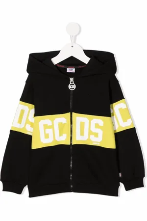 GCDS Logo-print zip-up hoodie