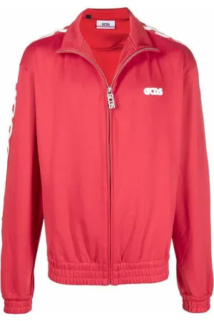 GCDS Logo-print zip-up track jacket