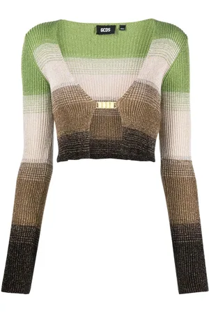 GCDS Degradé-effect lurex cropped cardigan