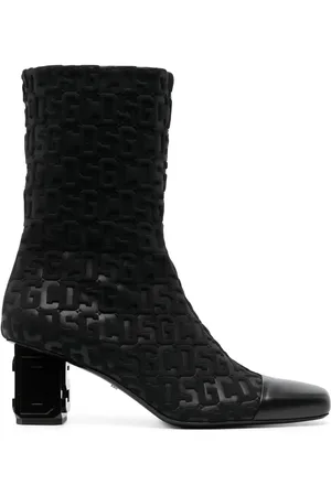 GCDS 75mm monogram-pattern ankle boots