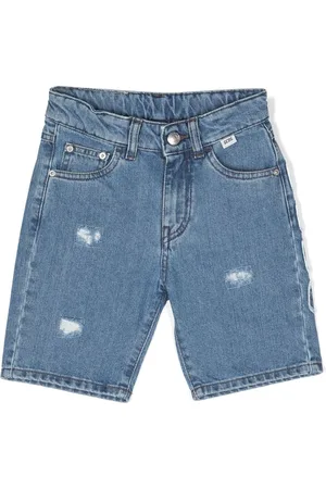GCDS Logo-embroidered denim shorts
