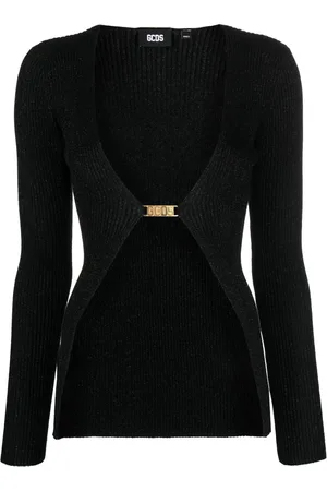 GCDS Logo-lettering lurex cardigan