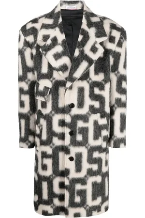 GCDS Monogram-print single-breasted coat