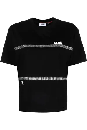 GCDS Rhinestone-striped T-shirt