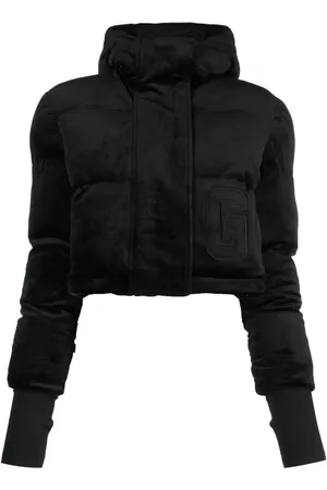 GCDS Hooded velvet bomber jacket