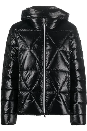 EA7 Diamond-quilted hooded jacket