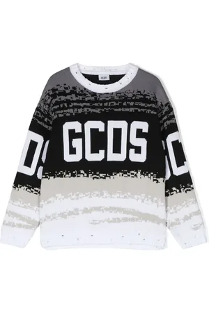 GCDS Intarsia-knit logo cotton sweatshirt