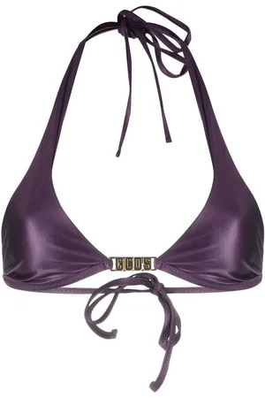 GCDS Logo-plaque halterneck bikini top