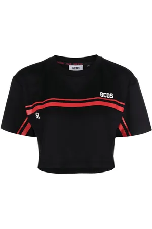 GCDS Logo-print cropped T-shirt