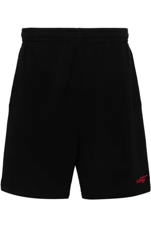 MARCELO BURLON Logo-embroidered cotton track shorts